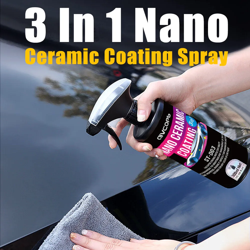 

3 In 1 Ceramic Car Coating Spray Ceramic Coat Auto Motorcycle Hydrophobic Protect Polish Paint Care Detailing Gloss Seal Wax