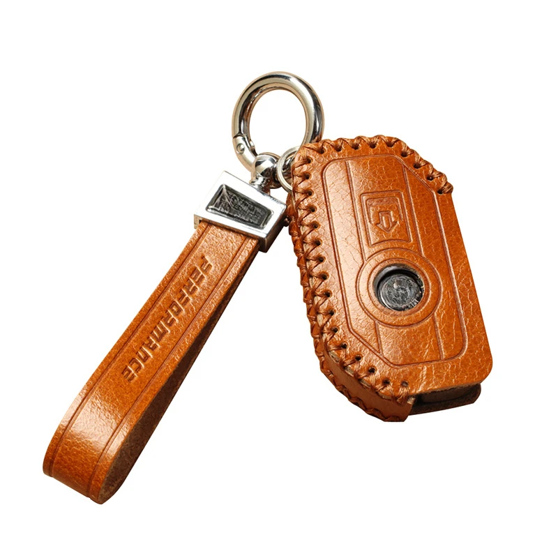 Premium Genuine Leather Key Case for BMW Motorcycle - Compatible with R1200GS, R1250GS Folding Keys