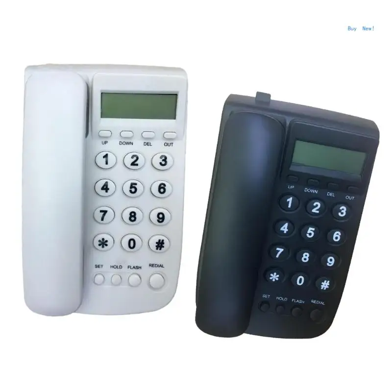 KX~T078CID Desktop Corded Telephone Home Fixed Phone Landline Telephone Big Buttons Speakerphone Caller Display LCD