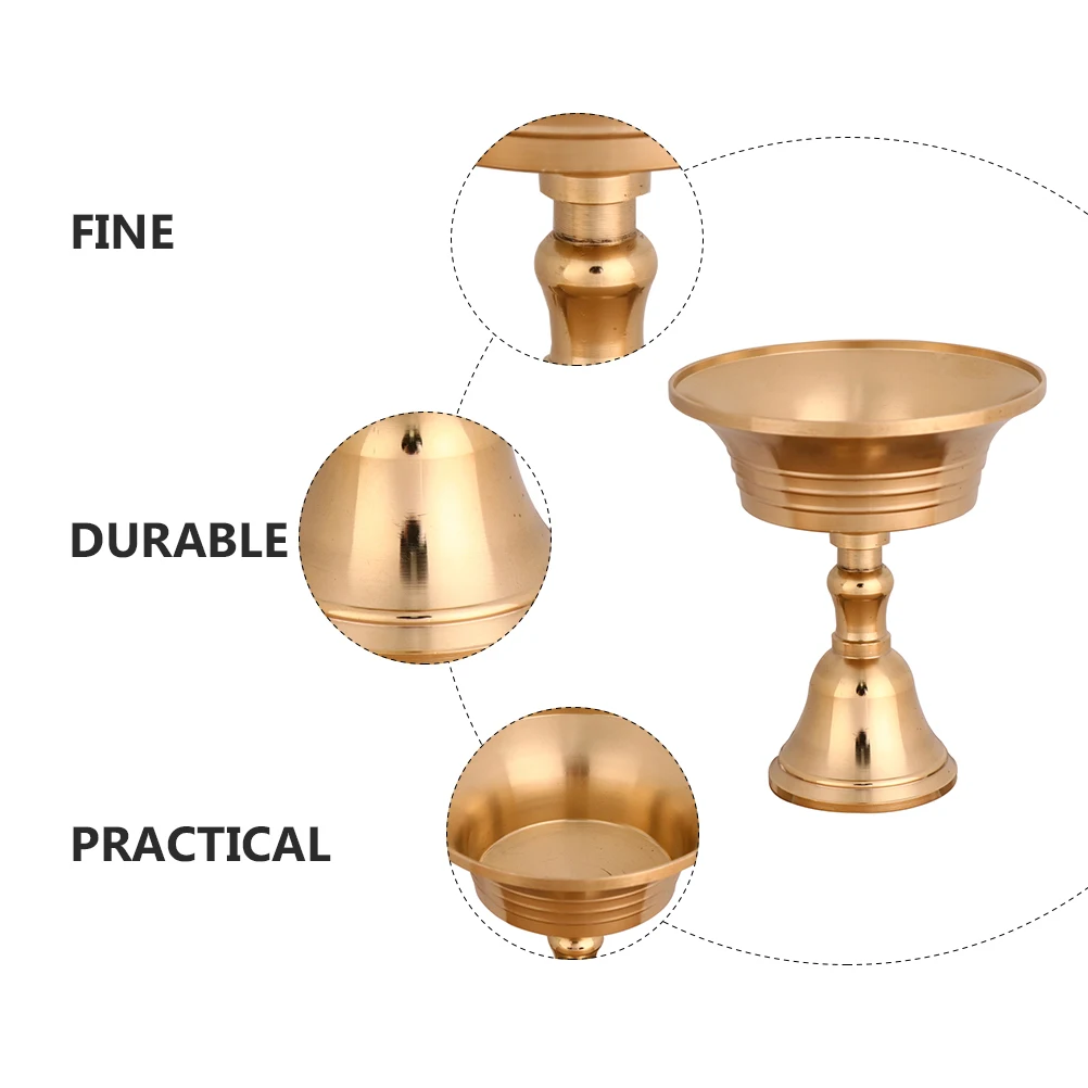 

Copper Butter Lamp Base Buddhism Temple Holder Anti-Slip Votive Stand Delicate Craftwork