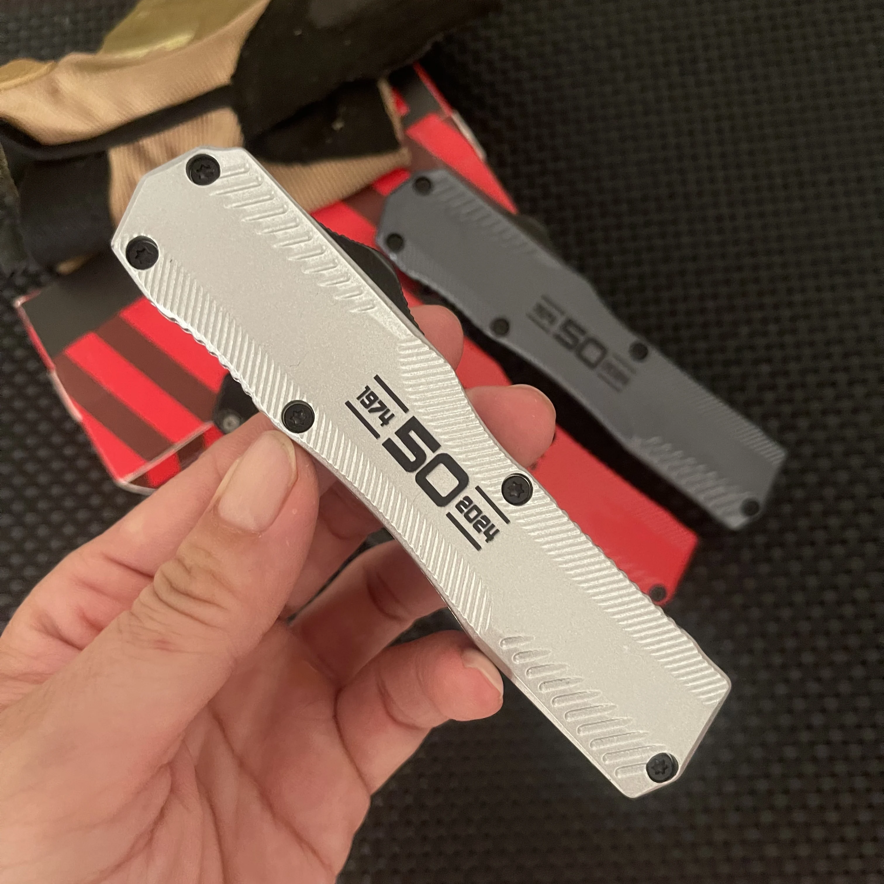 

KS 9000 D2 Blade OTH Knife Zinc alloy handle EDC Survival Knife Portable Pocket Knife Outdoor Camping tactics Knife