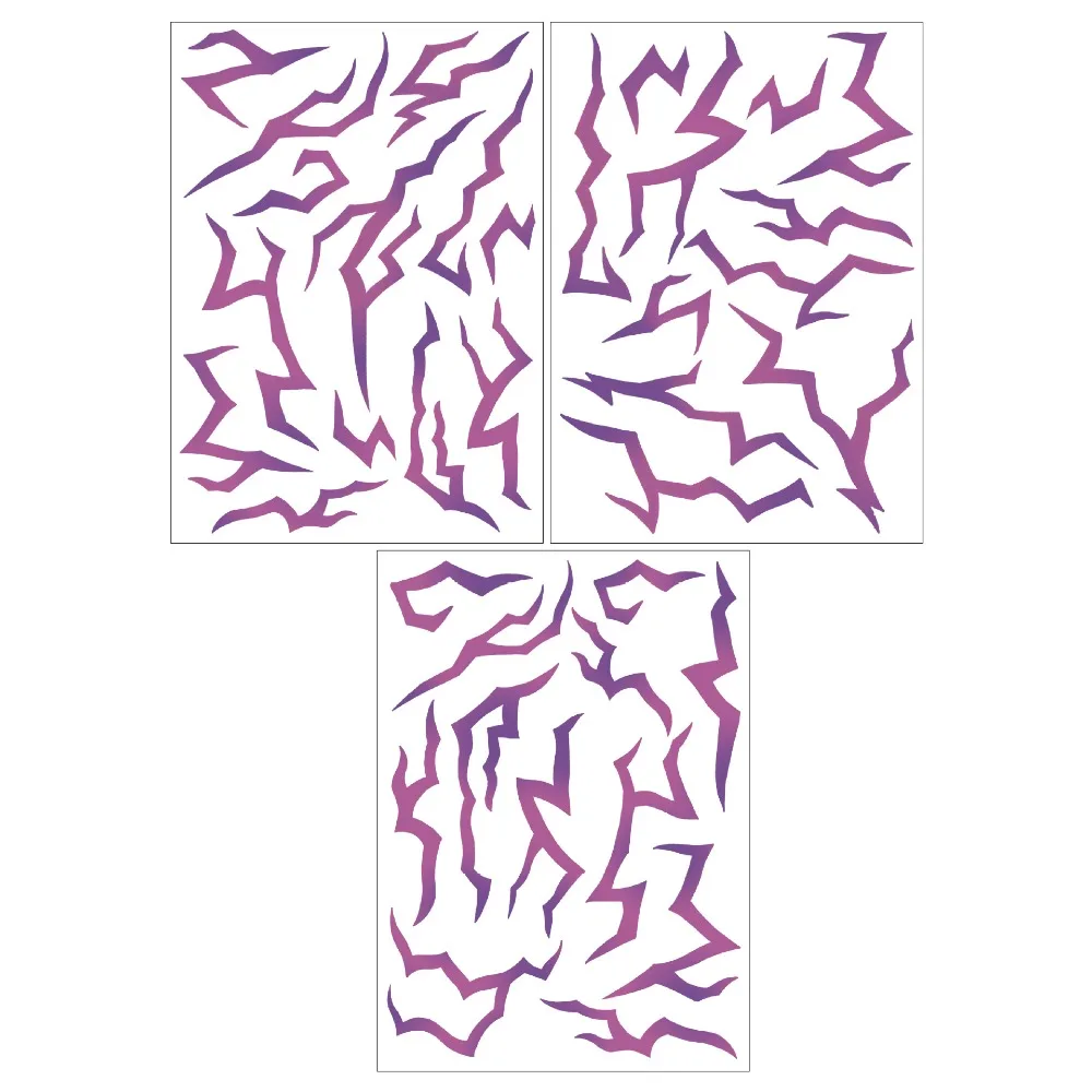 

3Pcs Blacklight Activated UV Glow Tattoos Purple Demon Energy Pattern Fluorescent Purple Temporary Tattoos Purple Light