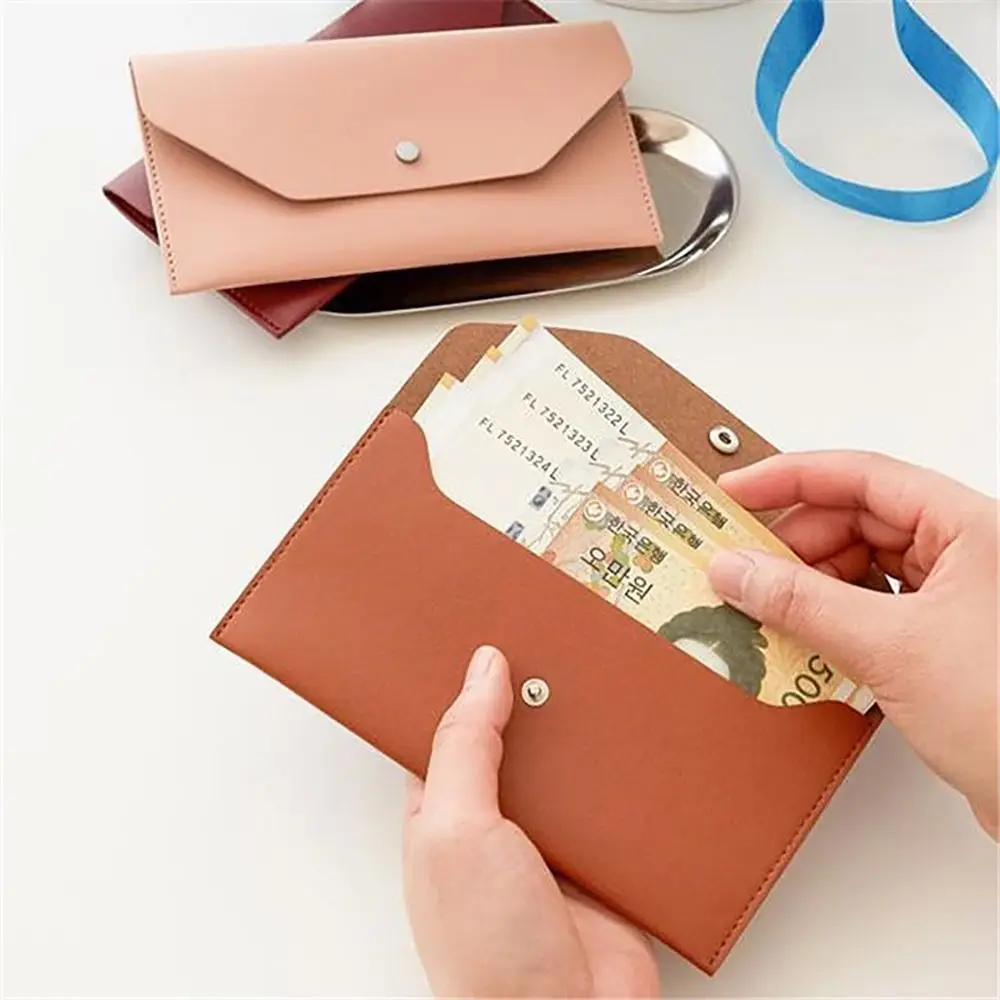 Ultra-thin Cash Envelope Wallet For Male Female Wear-resistant PU Leather Money Binder Organizer Waterproof Money Pouch Holder