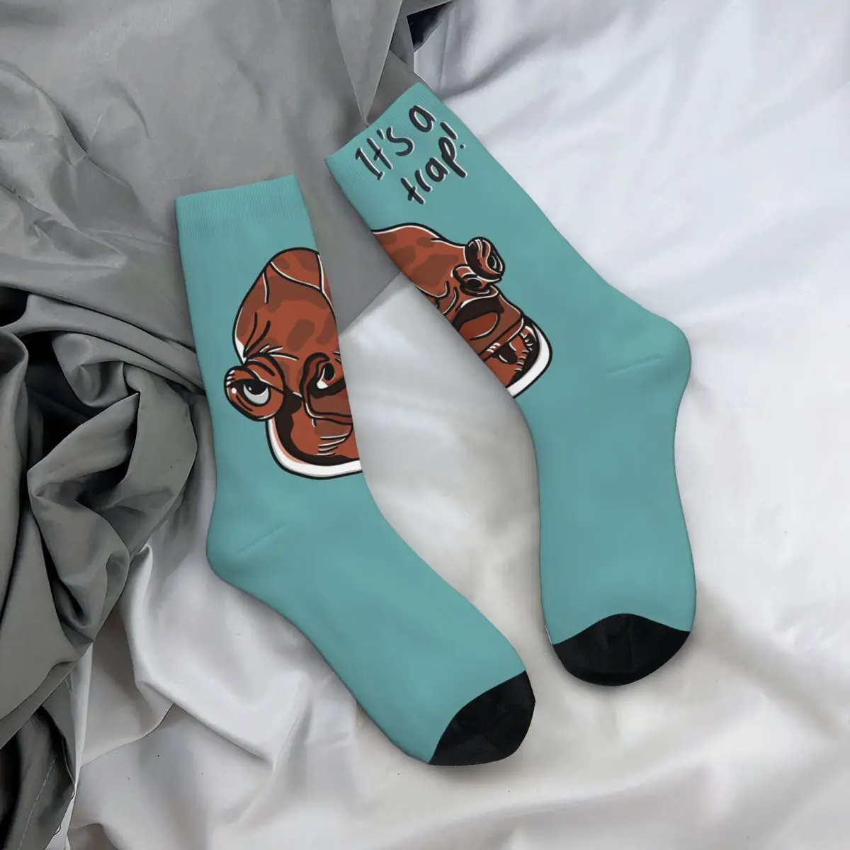 

All Seasons Crew Stockings Admiral Ackbar Socks Crazy Hip Hop Long Socks for Men Women Gifts