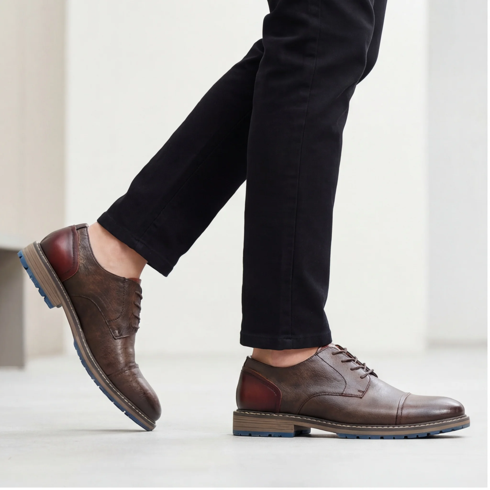 Men's Casual Leather Shoes Cap - Leather Work Hat ulasan dan harga