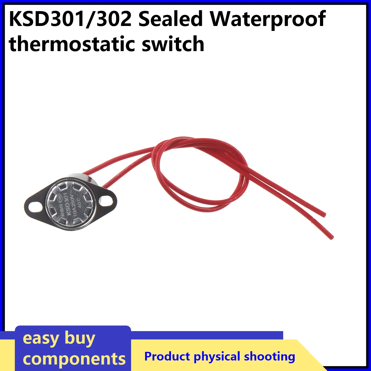 

1 шт. водонепроницаемый термостат KSD301/KSD302 с нормально закрытым контактом, диапазон температур 0-200°C, 20 30 40 50 60 70 75 135 градусов