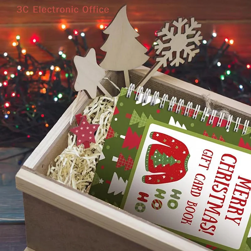 Feliz natal cartão de presente livro cor espiral encadernado cartão livro com suporte para cartões de férias de natal