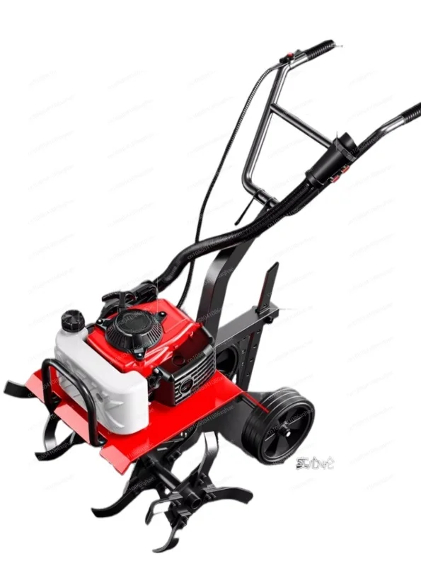 

72CC 2-Stroke Tiller Cultivator - Single-Cylinder Air-Cooled, 9000r/min Mini Rotovator for Farm Garden Yard