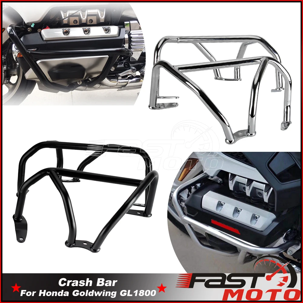 Black Chrome Engine Guard Crash Bar Protector For Honda Goldwing GL1800 F6C F6B Tour Automatic DCT 18-21 Motorcycle Accessories