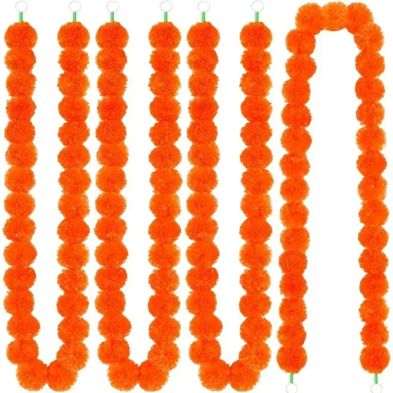 150cm Künstliche Ringelblumen-Girlande, Kunstblumen-Ketten für Halloween, Diwali, Hochzeit, Party, Innenräume, Esszimmer, Hängende Blumendekoration – Detail 10
