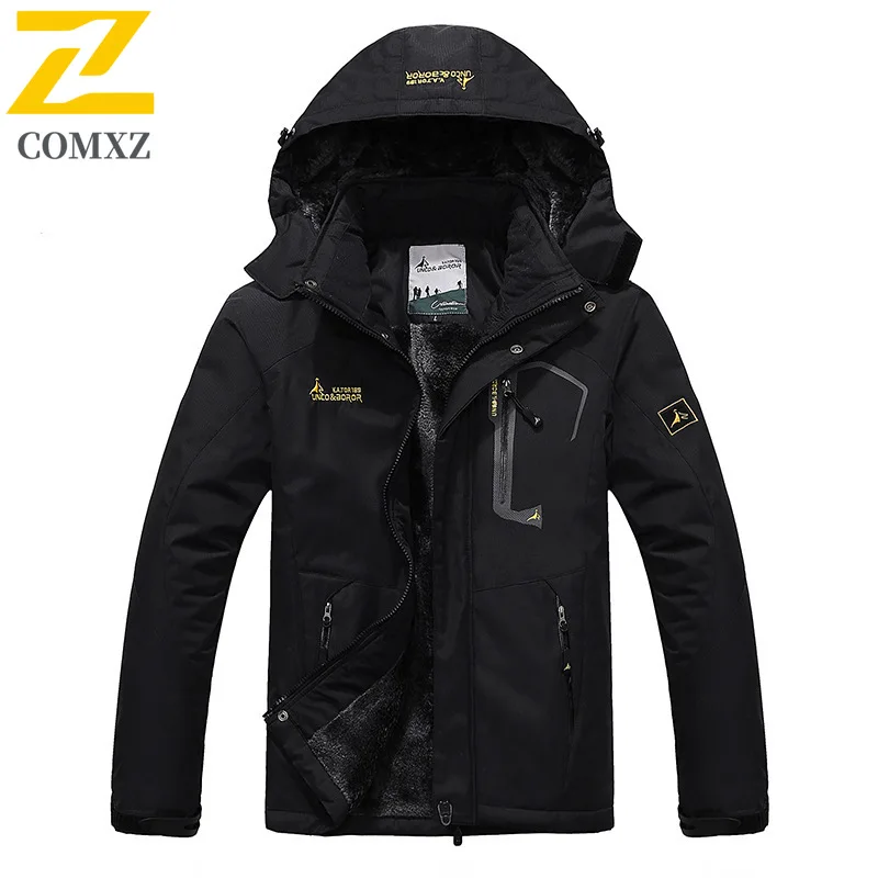 Men Women Couple Winter Fleece-Lined Jacket Waterproof Windproof Mountain Climbing Coat Outdoor Thermal Windbreaker Plus Size