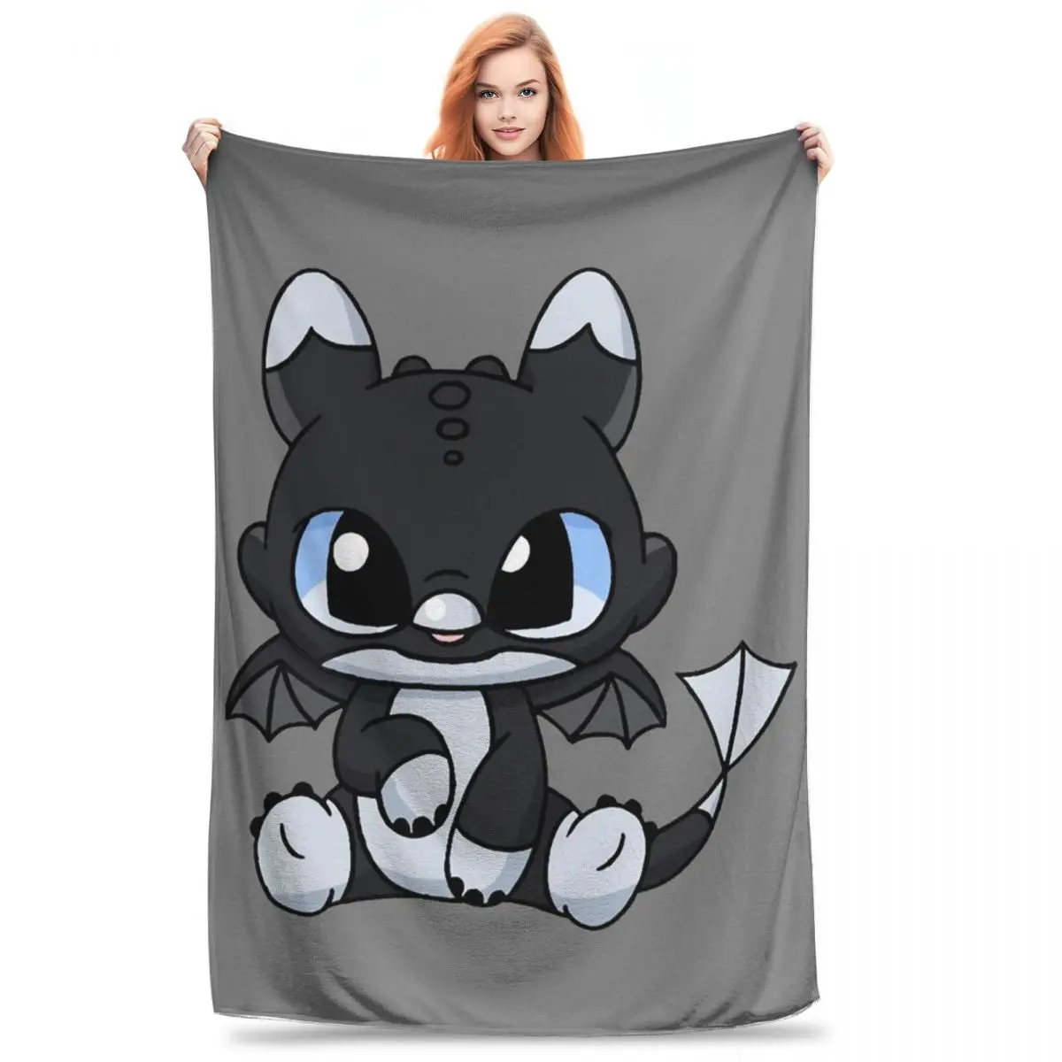 Night Light Fury Toothless Blankets Flannel Portable Sofa Throw Blankets For Couch Bedding Travel Throws Bedspread Quilt