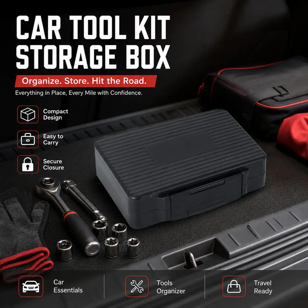 Universal Plastic Hardware Tool Box Portable Tool Storage Box Shockproof Toolbox