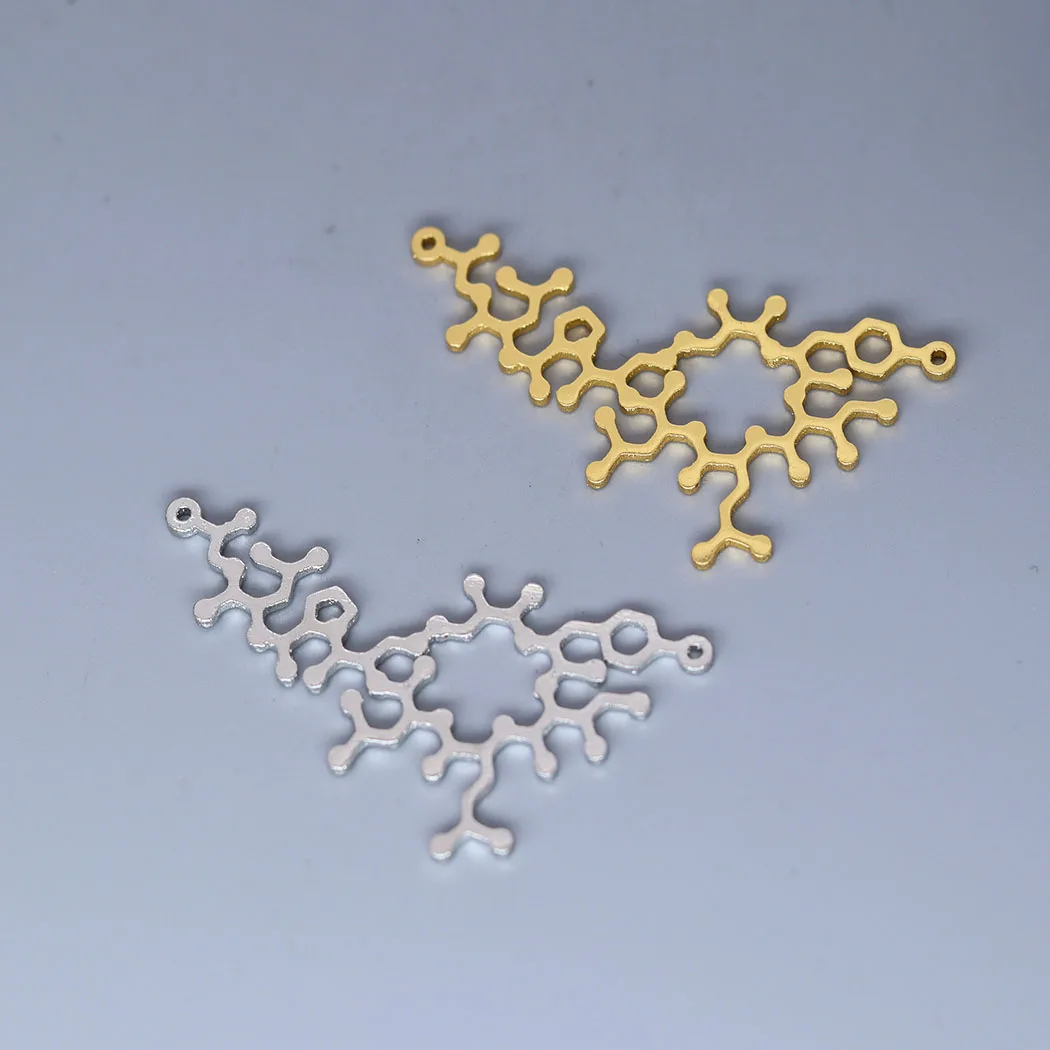 5pcs/lot Oxytocin Molecule Charm Pendants Making DIY Stainless Steel Handmade Finding Jewelry