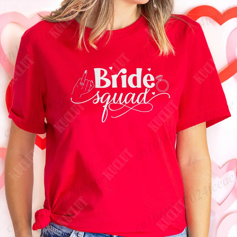 Team Bride Squad Tribe T-shirt for Bridesmaids, Wedding Engagement Party Tops, Bride To Be Bridal Shower Bachelorette T-shirt