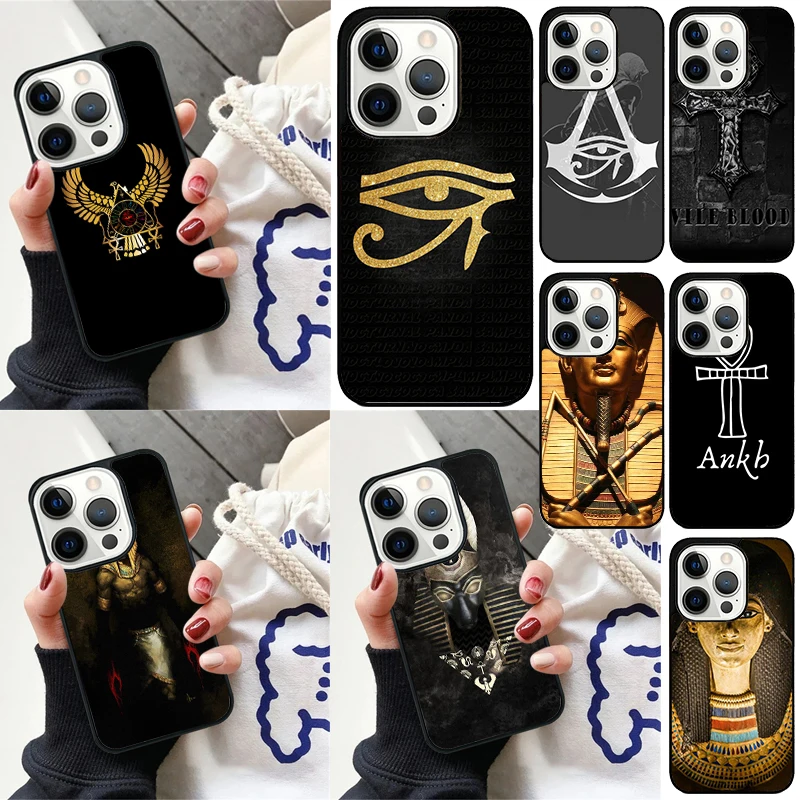 Anubis Ankh Pharaoh Cover For iPhone 16 13 14 15 Pro Max 12 Mini 11 15 Pro Max 6 7 8 Plus Max SE 2020 Phone Case