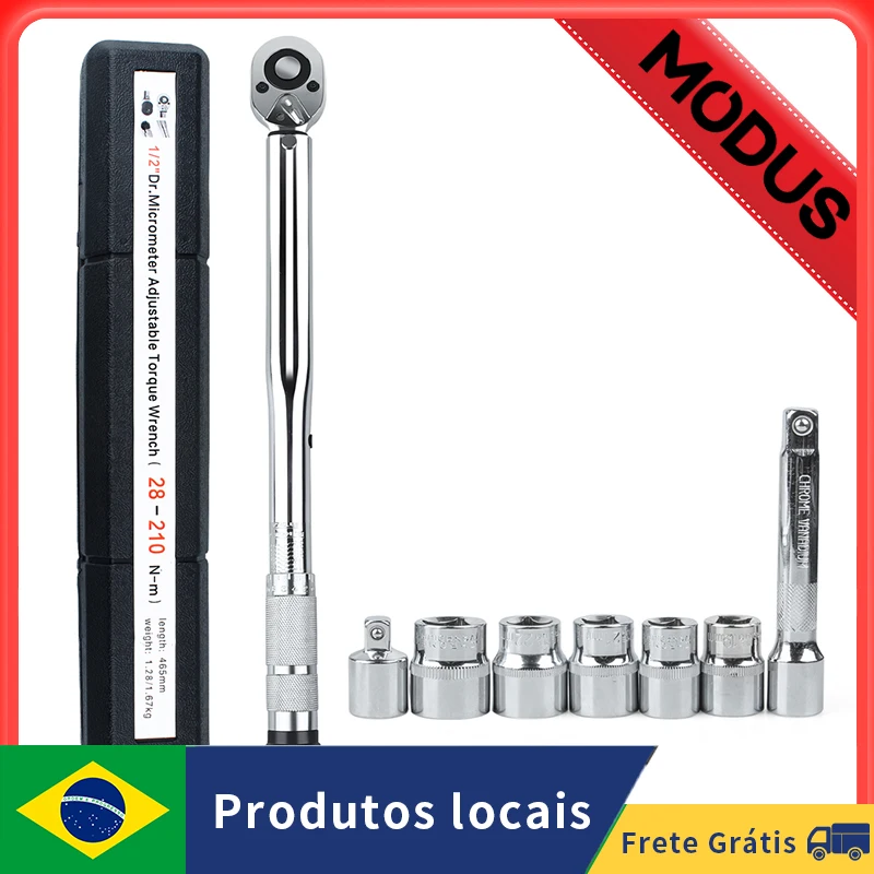 MODUS Ratchet Wrench Set，Torque Wrenches, 1/2 3/8 Sleeve Removal, Auto Repair Tool Set,28-210Nm, 7Pcs