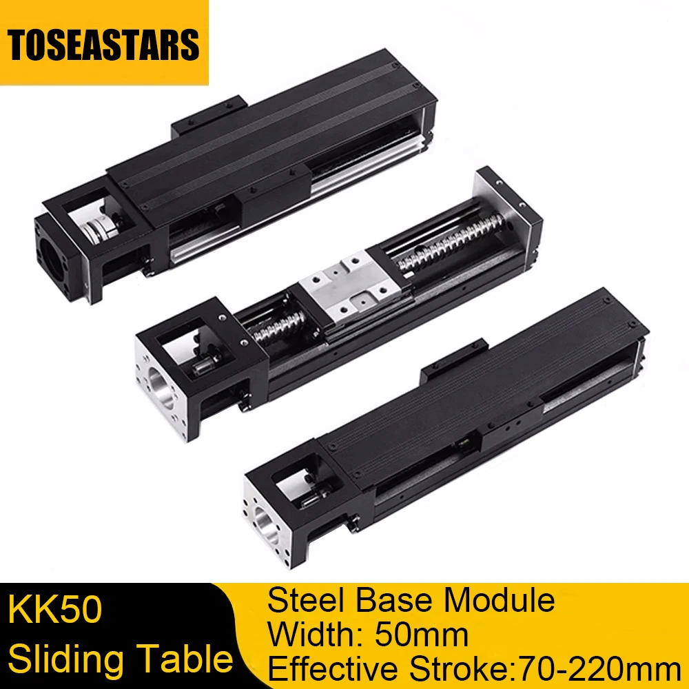 

KK50 Sliding Table Linear Stage Width 50mm Steel Base Module Linear Axis High Stiffness High Precision 2mm Ballscresw Lead