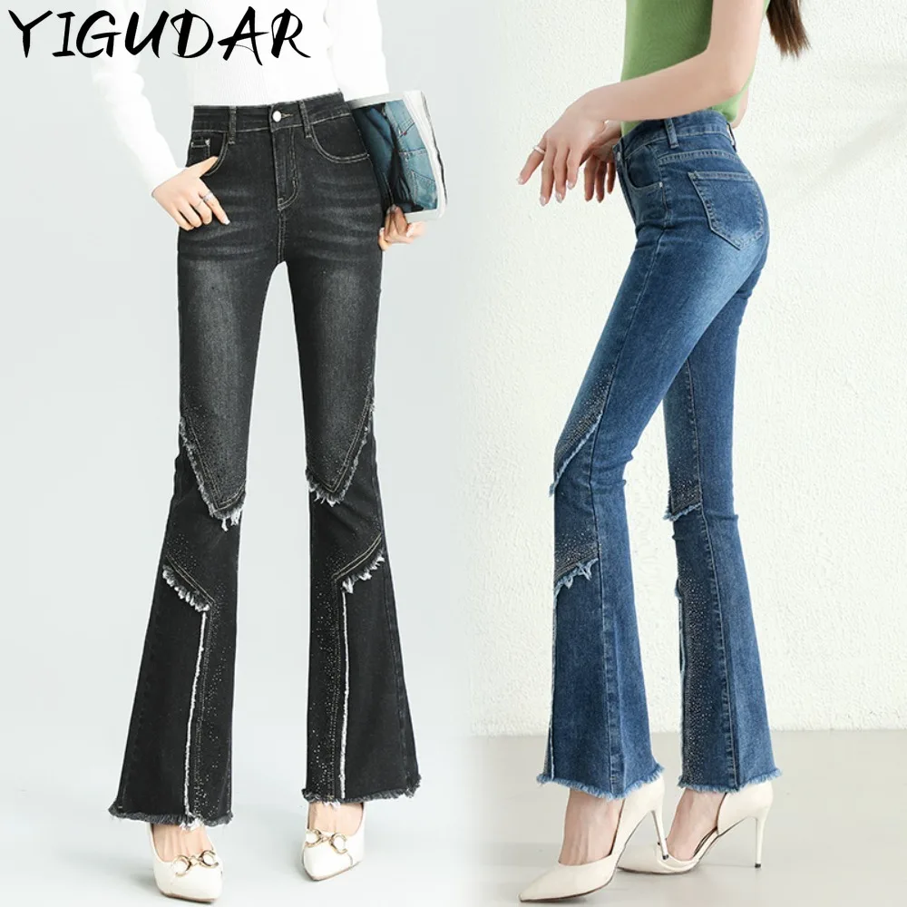 

2023 Women's Spring And Summer New Mini Flare Jeans High-Waisted Slim Slim And Versatile Fashion women clothing y2k pants