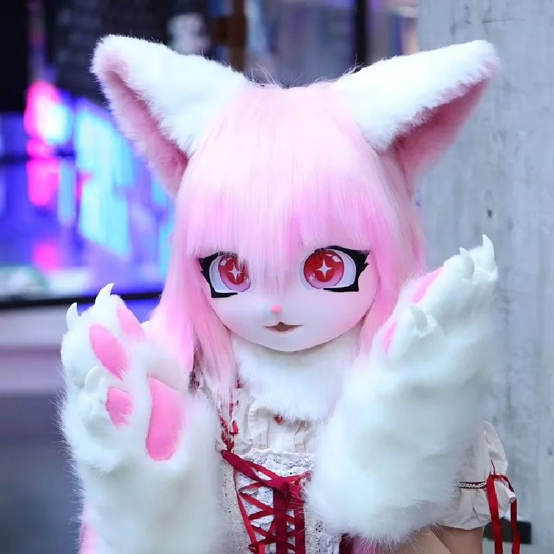 

Adorable Wearable Plush Animal Head Mask for Cosplay Performances and Exhibitions Kig Series Stock Available