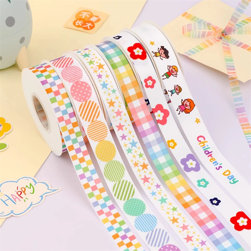 New 22 Meters Colored Cartoon Ribbon Cake Ribbon Wrapping Embellishments Party Decoration Ribbon DIY Gift Packagin Ribbon