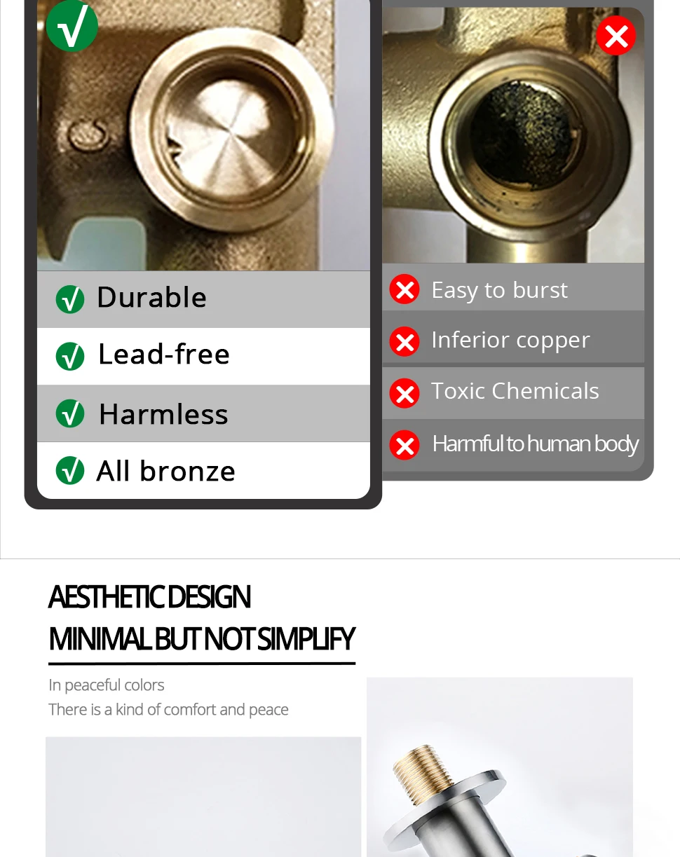 Decken arm poliert Chrom thermostat ische Dusche Wasserhahn Umlenker Misch ventil 8/10/12/16 Zoll Bad Wasserhahn heiß und kalt System – Detail 8