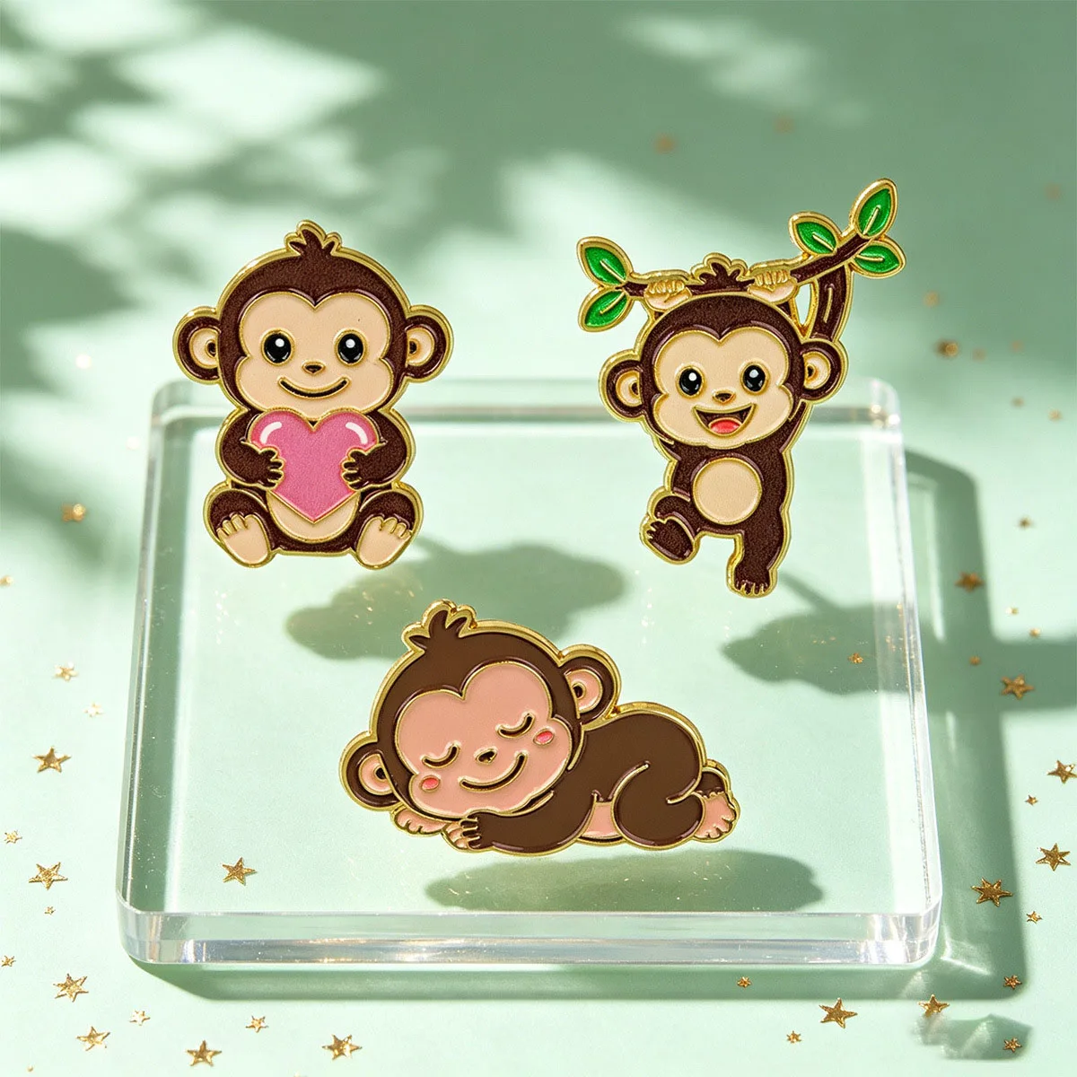 Novelty Cartoon Monkey Enamel Brooch Cute Sleeping Monkey Badge Unique Birthday Holiday Friendship Gift for Monkey Lovers