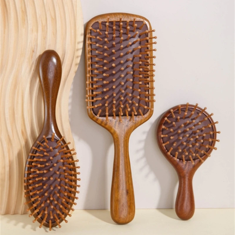 

1pc Wood Paddle Brush Airs Cushion Hair Comb Scalp Massage Comb Wet and Dry Detangling Hair Comb Woman Hairdressing Comb