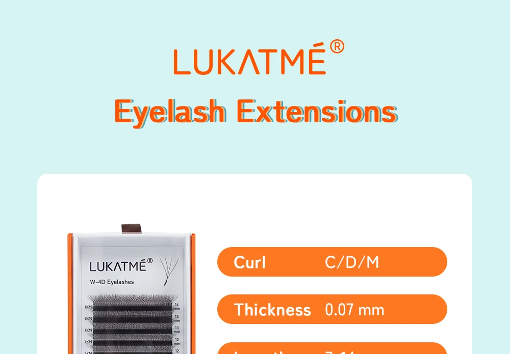 LUKATME M/C/D Curl 7-14mm Foxy Volume 4D 5D Wimpern Braun YY Wimpern Vorgefertigte 6D 7D 8D Fächer Flauschige U-6D Falsche Wimpernverlängerung – Detail 2