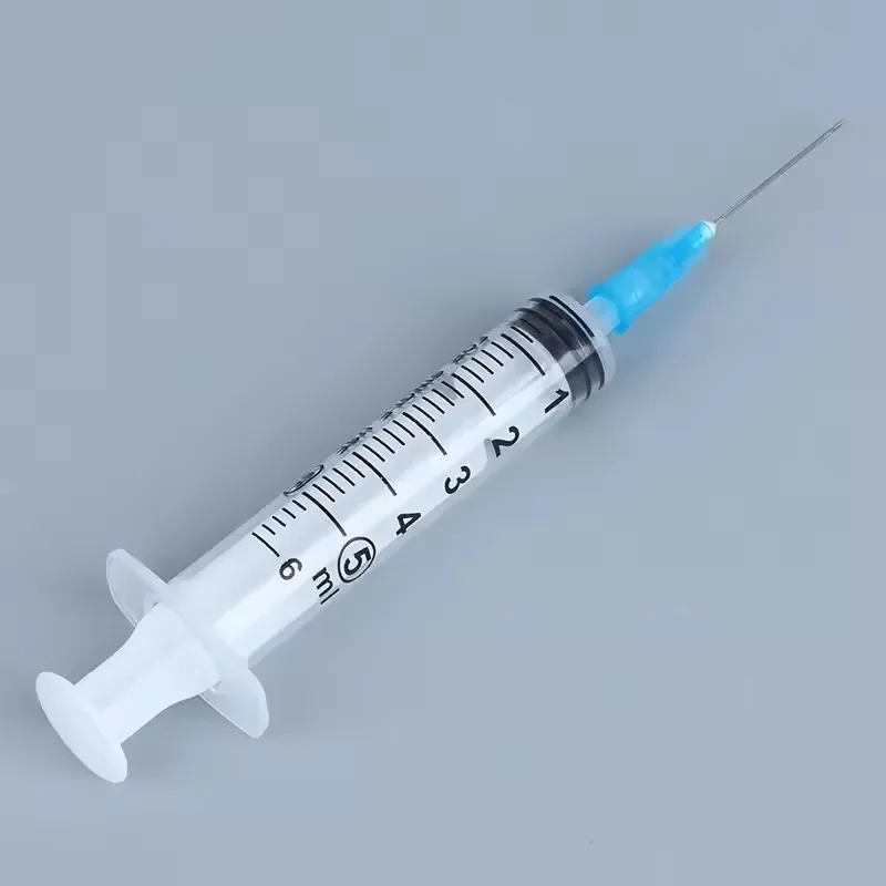 Sterile PVC material 5ml/10ml disposable syringe, individually packaged