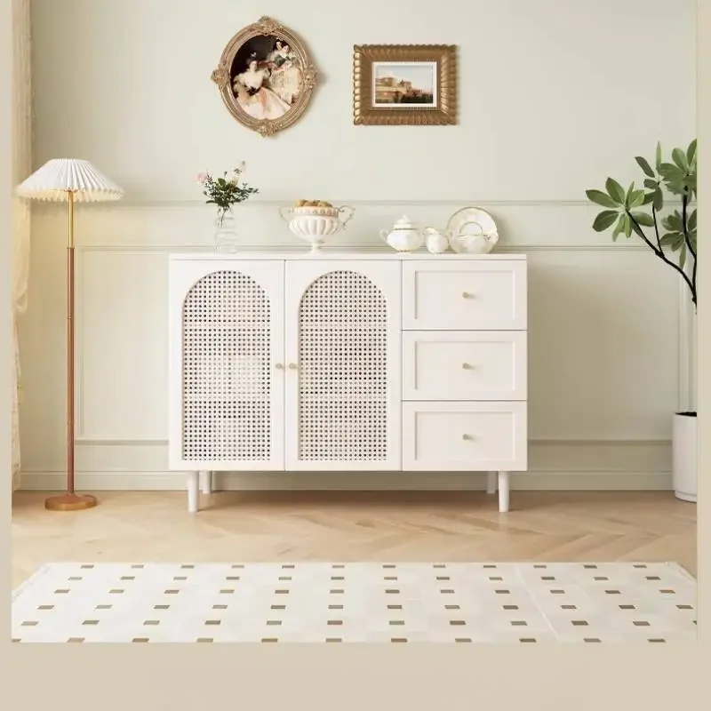 Waterproof Storage Living Room Cabinets Rattan Vintage Glass Display Cabinets Drawer Wooden Gabinete De Almacenamiento Furniture