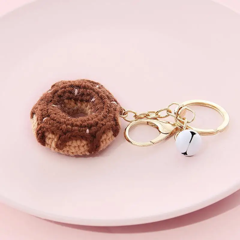 Wollball-Schlüsselanhänger, gehäkelte Zitrone, Donut-Puppe, Cartoon-Frucht-Anhänger, Autohalter, Handtaschen-Dekoration, Geschenke – Detail 4