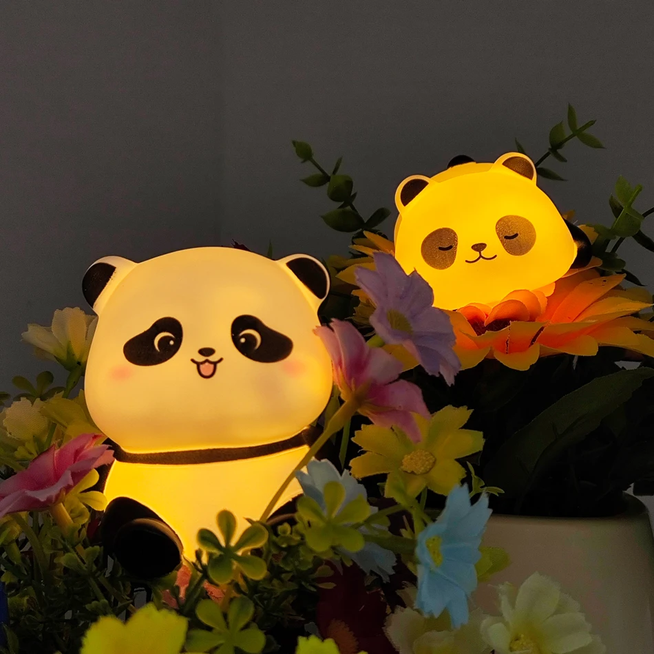 Simpatica lampada da notte per dormire con panda per la decorazione del comodino, lampada da notte per bambini, regalo di compleanno per bambini, illuminazione ambientale