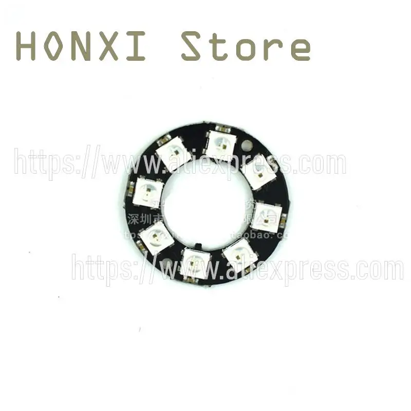 RGB LED Anel Circular Luzes, Todo o Grande Desenvolvimento Board, WS2812, 5050, oito, 2pcs