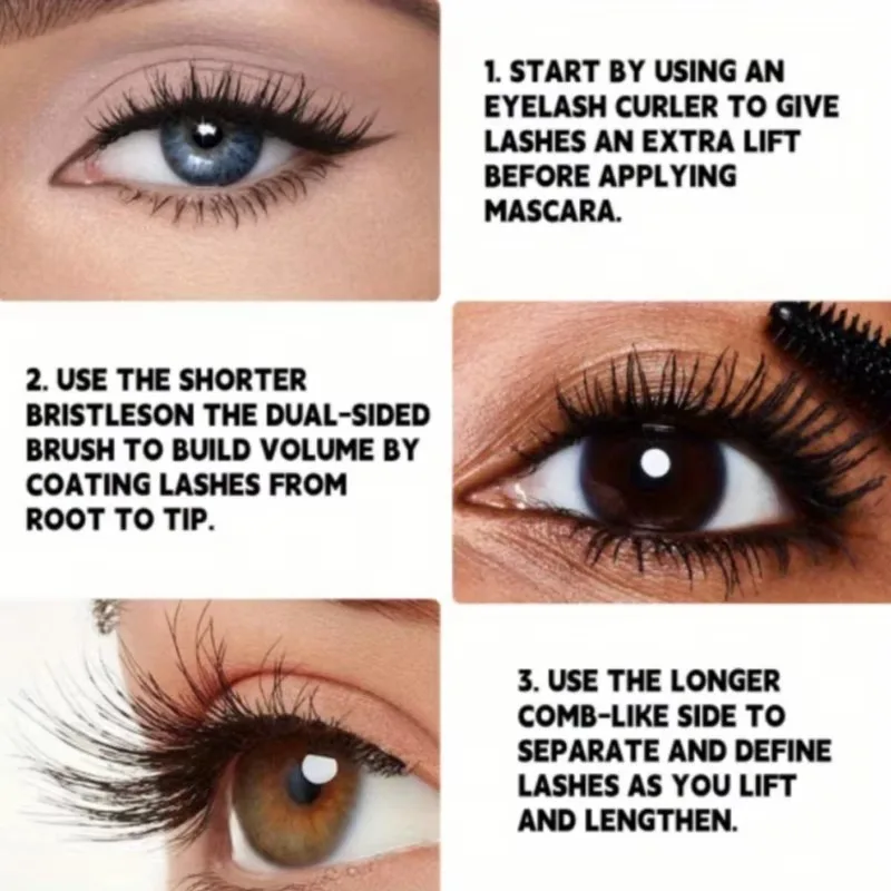 Schwarz Lila Mascara Wasserdicht Langlebige Wimpern Verlängerung Curling Make-Up Schönheit Auge Koreanische Kosmetik