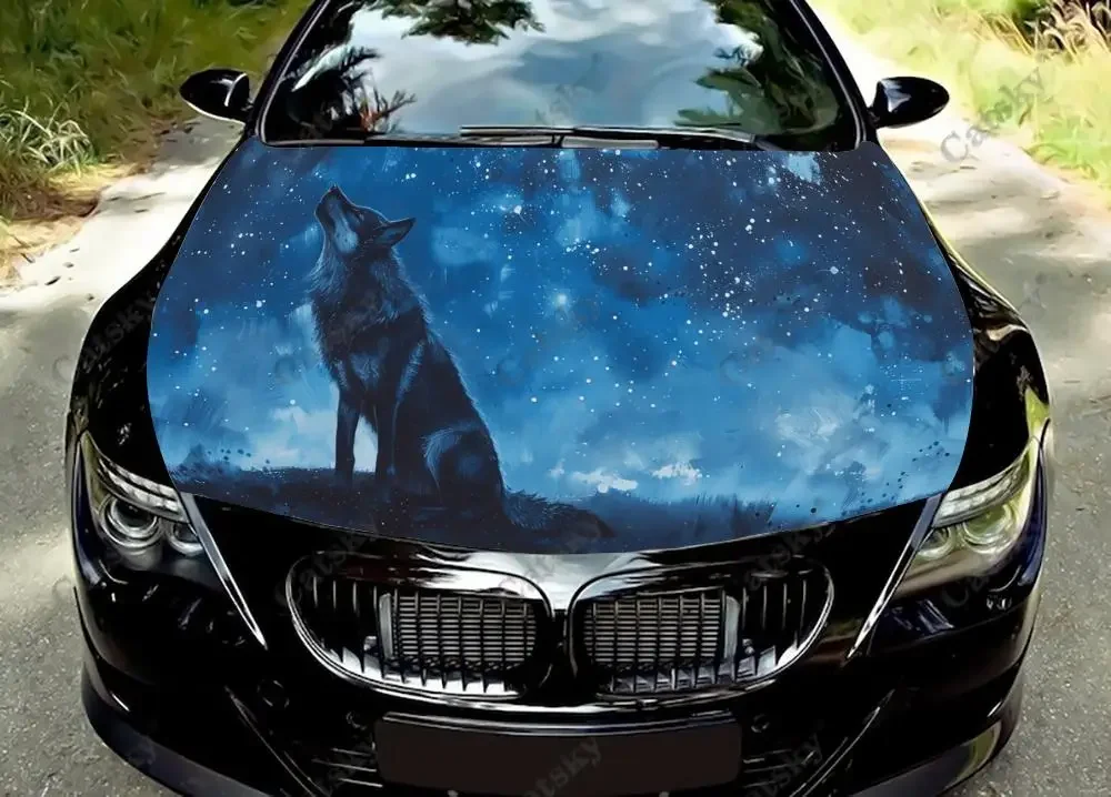 

wolf star sky animal Car Hood Decal Vehicle Decal Vinyl Sticker Car SUV Wrap Paint Truck Graphic Car Hood Vinyl