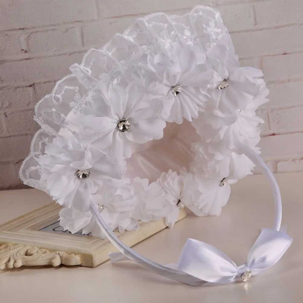 

Wedding Flower Girl Basket Lace Satin Bowknot Heart Shape Romantic Wedding Ceremony Party Decoration Basket Flower Girl Baskets