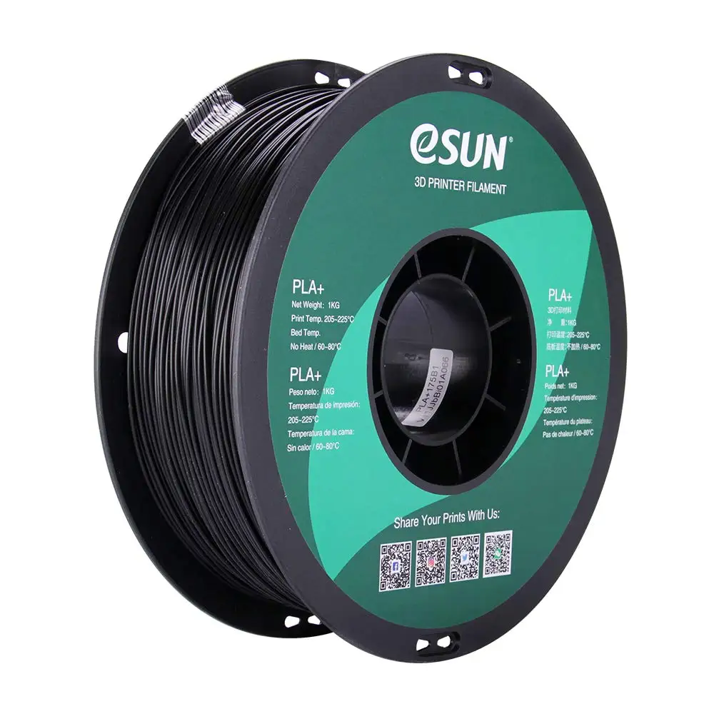 

High Precision PLA+ 3D Printer Filament, 1.75mm Black, +/-0.03mm Accuracy, 1kg Spool for Smooth Printing