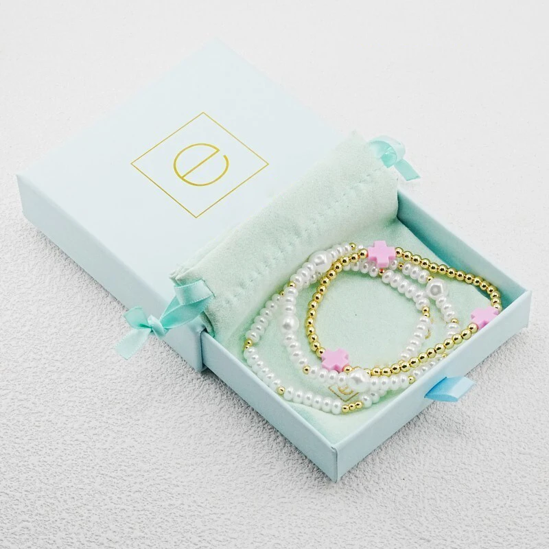 VKVVA Fashion Jewelry 3pcs Gold-plated Pearl Bracelet Set for Women Birthday Gifts