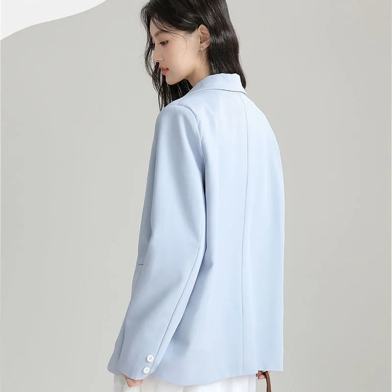韓国女性用長袖ブレザージャケット 秋 レディース 無地 アウター 2025 ファム レジャー 立体フラワー スーツコート