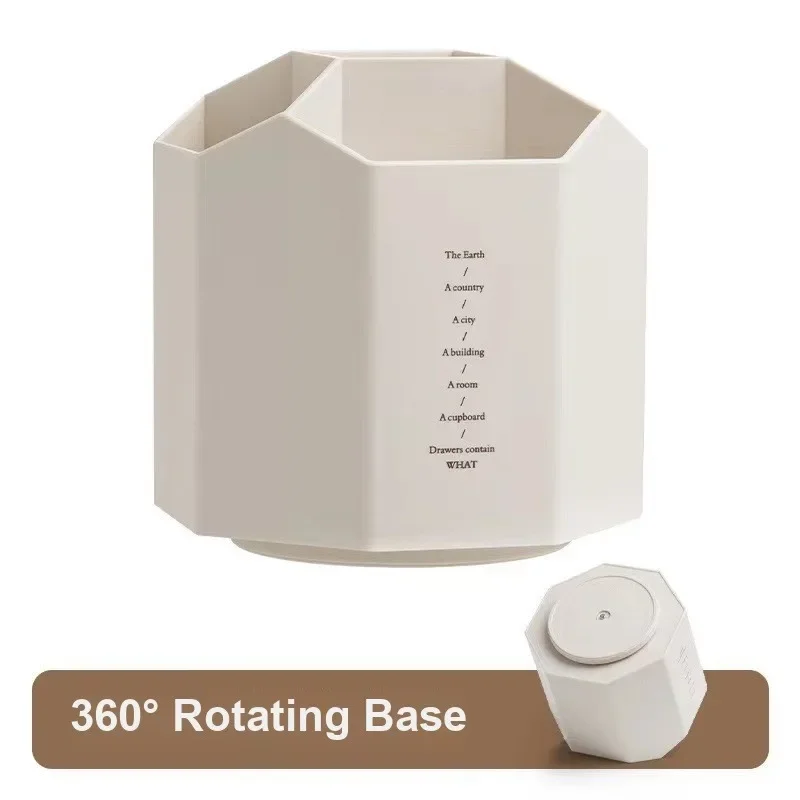 360° Rotatable & Regular Style Plastic Pen Holder Multi Grid Desktop Stationery Organizer Student Office Desk Pencil Storage Box