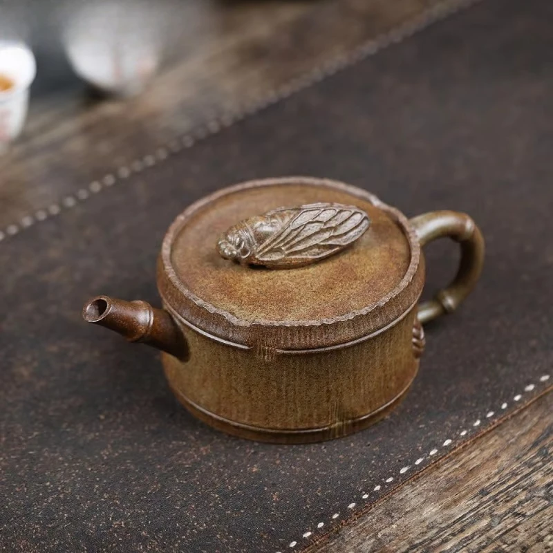 310ml Authentic Yixing Purple Clay Teapots Handmade Cicada Pot Raw Ore Agilawood Mud Kettle With Infuser Chinese Zisha Tea Set