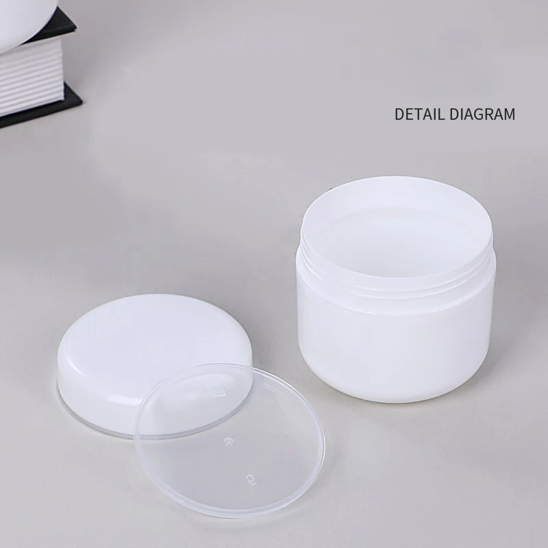 White Refillable Bottles For Travel Face Cream Lotion Cosmetic Container Plastic Empty Makeup Jar Pot 10/20/30/50/100/150/250g