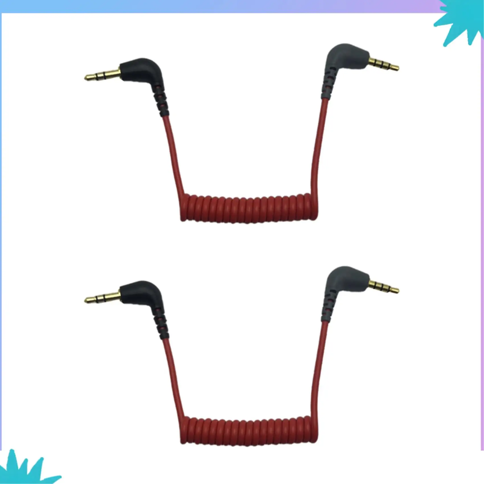 ABZW 2X Replacement 3.5Mm TRS To 3.5Mm TRRS Adapter Cable For Iphone RODE Sc7 By VIDEOMIC GO Video Micro-Type Mics