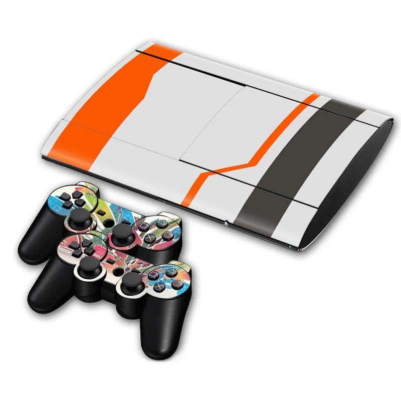 game logo Vinyl Decal Cover Faceplate Skin Kit for PS3 super Slim Skin sticker Console by System Skins Game Accessories #149