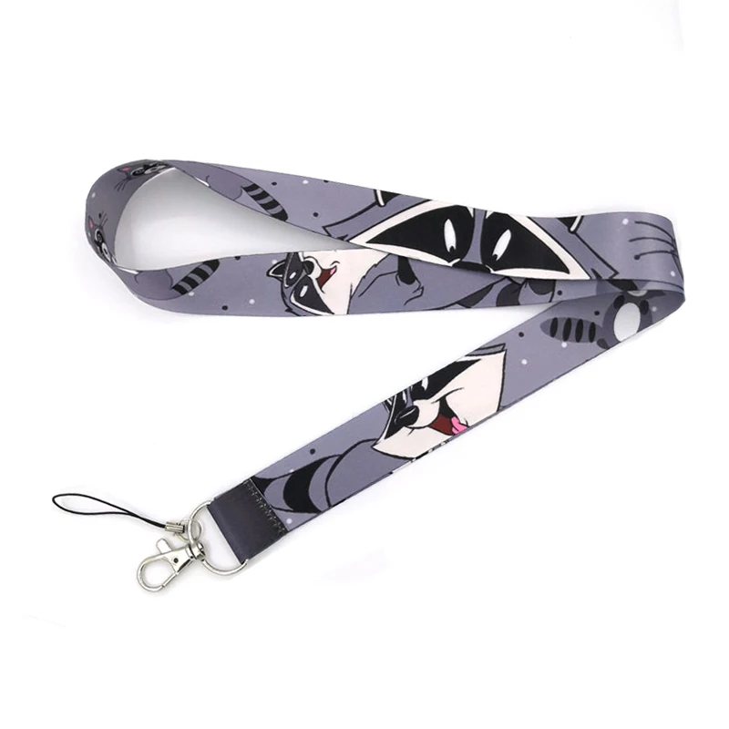 Raccoon Bears Animals Art Cartoon Anime Fashion Lanyards Bus ID Name Work Card Holder Accessories Decorations Kids Gifts
