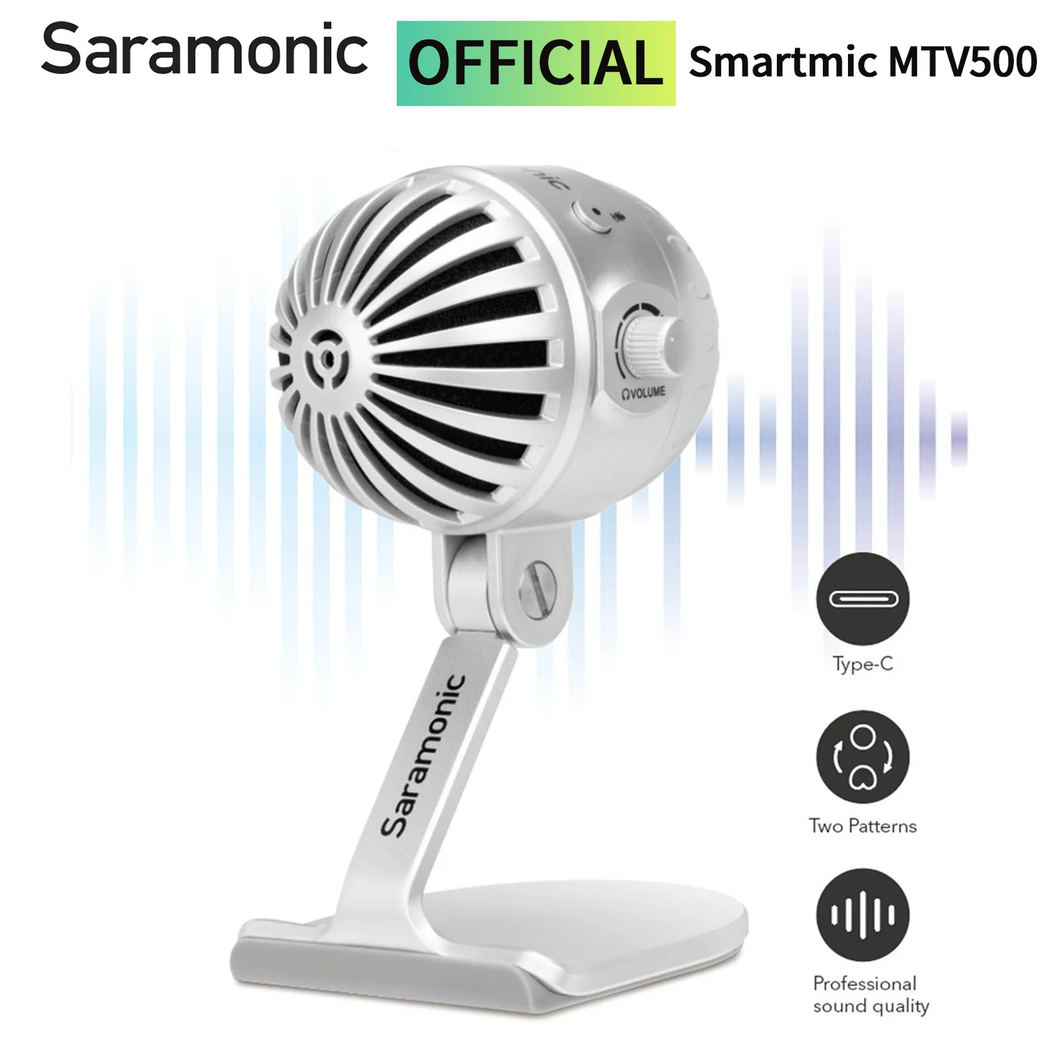 

Saramonic SmartMic MTV500 USB Desktop Microphone Condenser Cardioid Mic for Home-recording Studio Podcasting Youtube Streaming