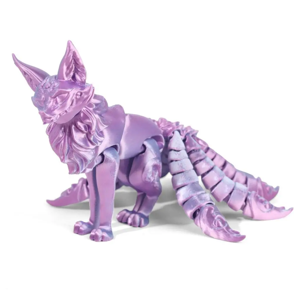 New PLA 3D Printed Fox Model Multi-jointed Multicolor Fine-tailed Fox Doll Movable Fox Action Figure Desktop Decoration