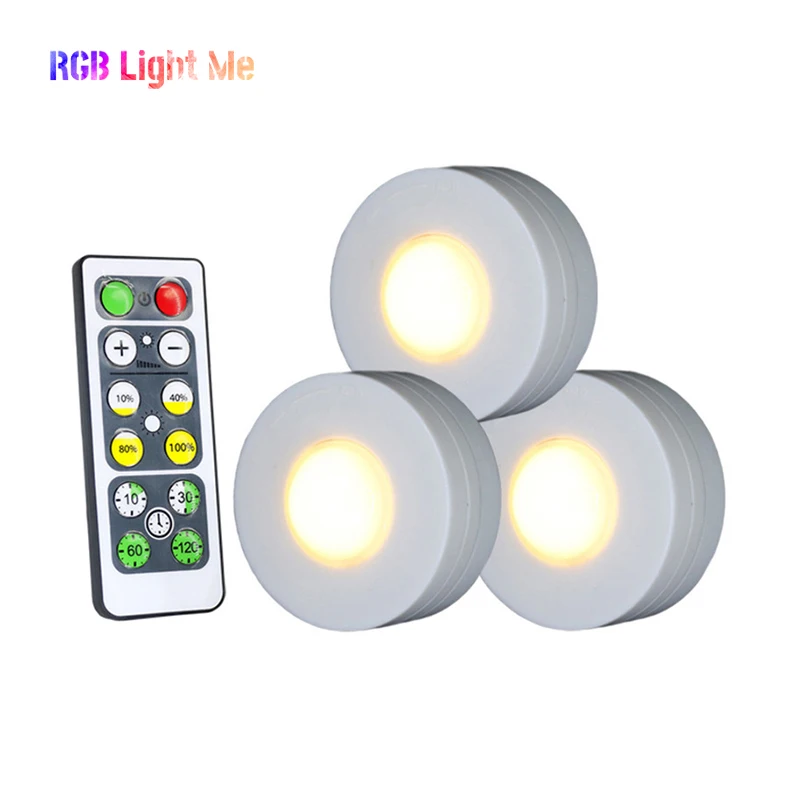 Imagem -02 - Luzes Inteligentes sem Fio com Controle Remoto Regulável Sensor de Toque Luz Noturna Led Armários de Cozinha Iluminação de Armário