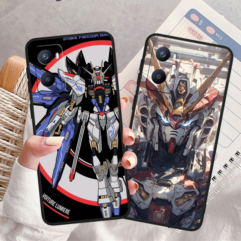 MOBILE SUIT GUNDAM Tpu Silicone For OPPO A98 A96 A94 A74 A72 A57S A55 A53S A15S A16K A5 Black Cover